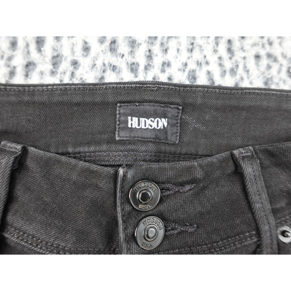 Hudson Collin Skinny Jeans Womens 27 Black Flap Pocket NW422ZAJ - Picture 8 of 13